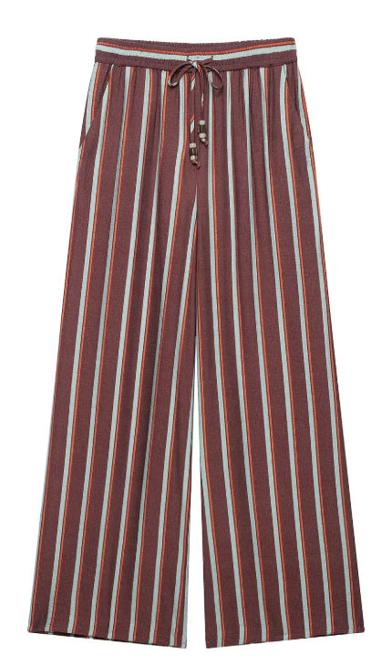Damen Weite plissierte Loungehose mit elastischem Bund Nord Taschen