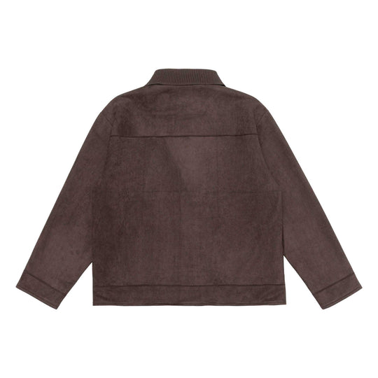 Herren Overshirt-Jacke aus strukturiertem Velours mit Rippenkragen Nord Taschen