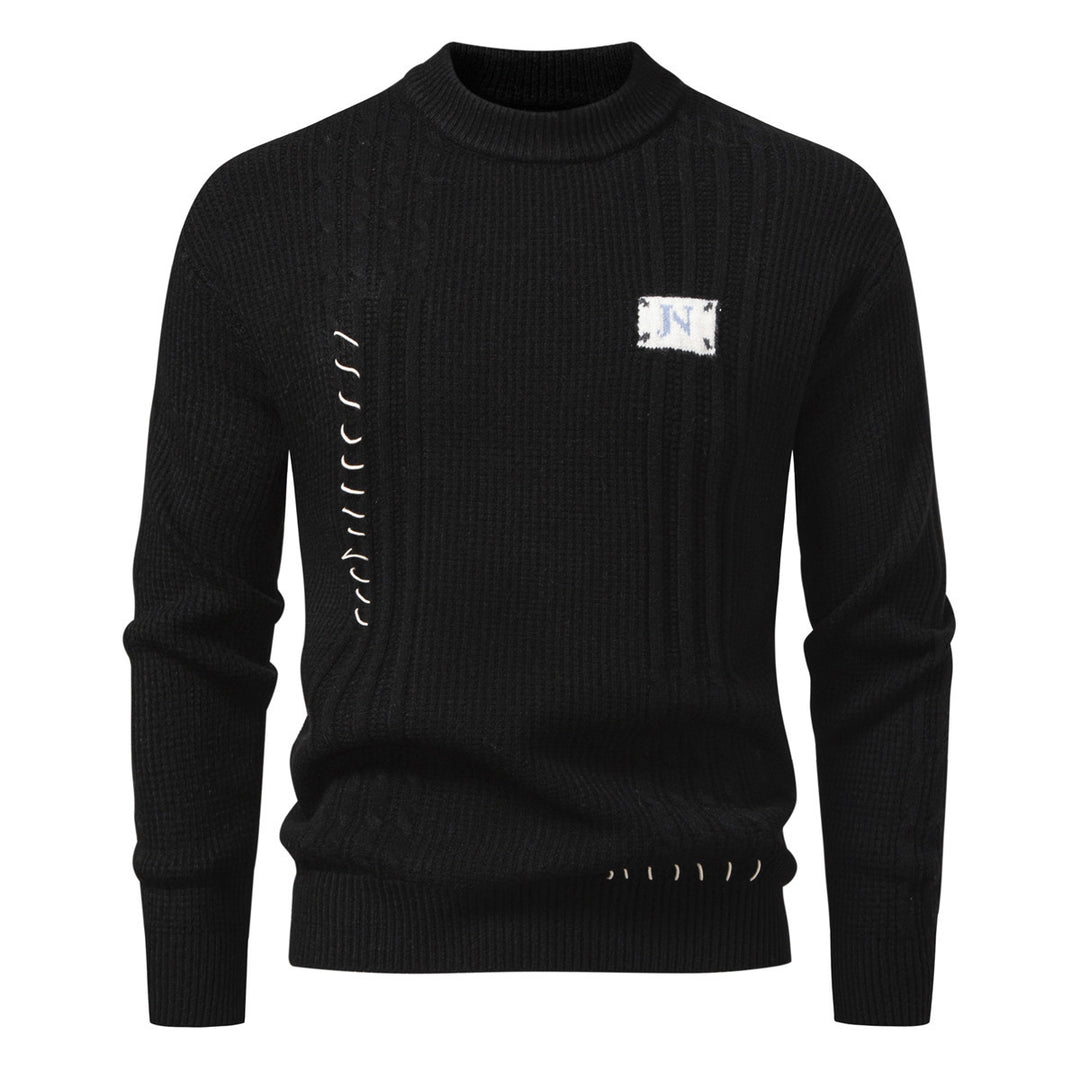 Herren Strukturiertes Rippstrick-Pullover mit Ziernähten und Logo‑Patch Nord Taschen