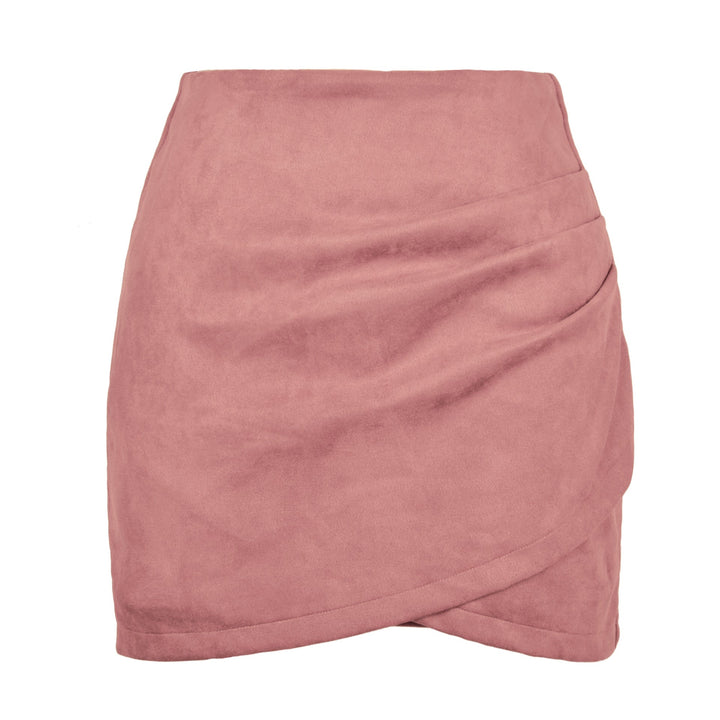 Damen High-Waist Wickelrock aus samtigem Mikrofaser