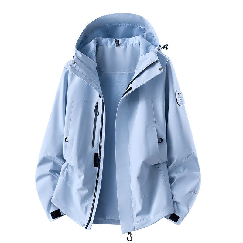 Damen technische dreilagige Softshell-Regenjacke mit getapten Nähten und Multifunktions-Taschen Nord Taschen