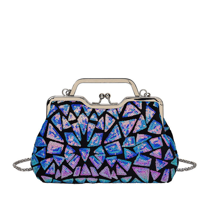 Damen elegante Clutch mit kunstvollem Steppdesign Nord Taschen