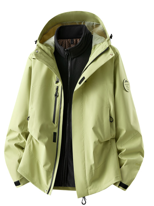 Herren wasserdichte Outdoorjacke mit abnehmbarer Fleece-Innenjacke Nord Taschen
