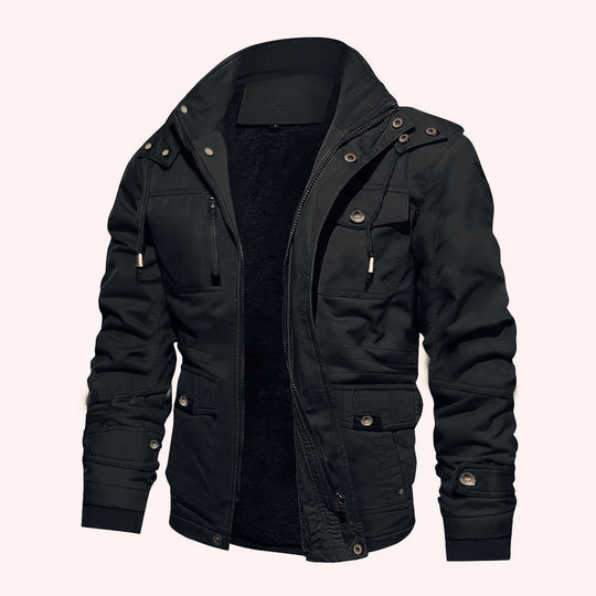 Herren Thermo-Feldjacke mit Teddyfutter, Kapuze und Mehrfachtaschen Nord Taschen