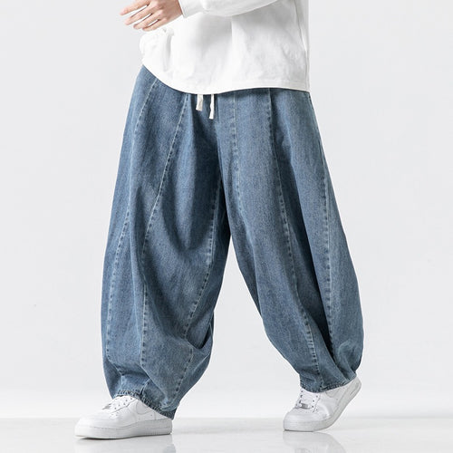 Herren Extraweite Baggy-Jeans im Balloon-Cut mit Tunnelzugbund und elastischen Saum Nord Taschen