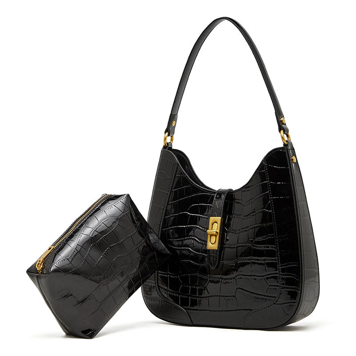 Damen Hobo-Tasche aus hochwertigem Kunstleder mit edlem Krokodil-Design Nord Taschen