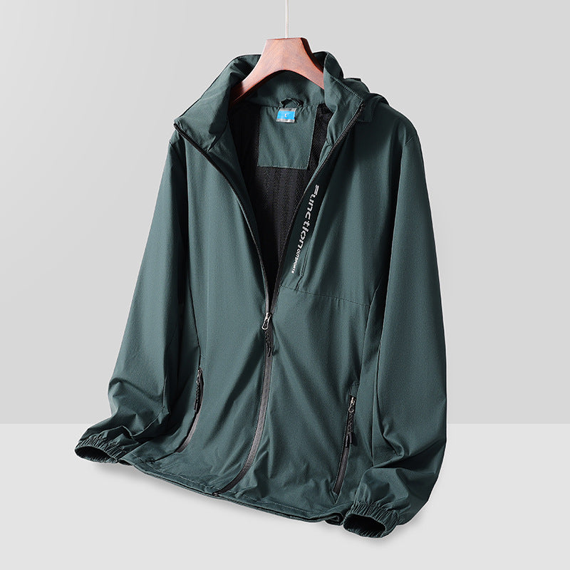 Herren Leichte atmungsaktive Kapuzen-Windjacke mit Mesh-Futter, Reißverschlusstaschen und elastischen Bündchen Nord Taschen
