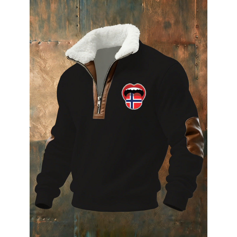 Herren Klassischer Kapuzenpullover mit Fleece-Detail Nord Taschen