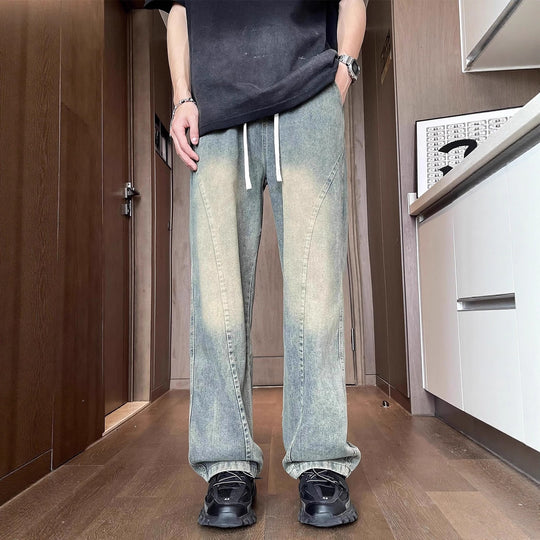 Unisex Weit geschnittene Denimhose mit elastischem Bund Nord Taschen