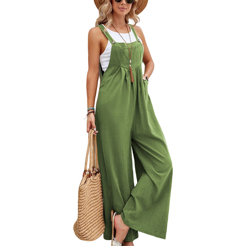 Damen weite Latzhose aus leichtem Material