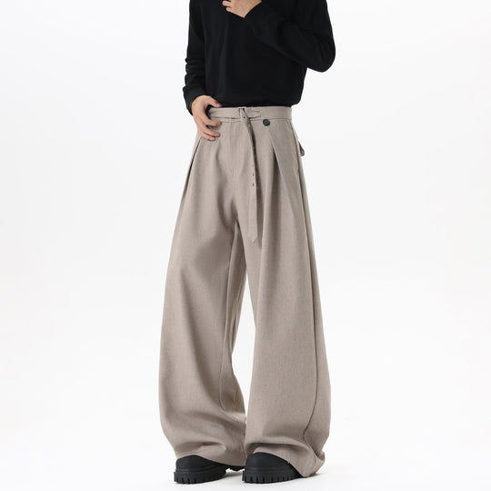 Damen Extraweite Culotte-Hose mit Faltenbund und Ziergürtel Nord Taschen