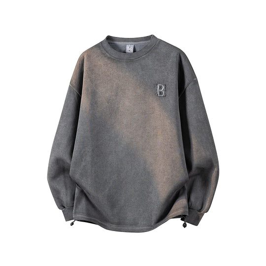 Damen Oversize-Sweatshirt mit gesticktem Schriftzug, abgerundetem Saum & überschnittener Schulter Nord Taschen