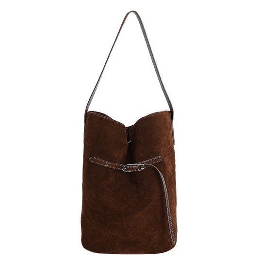 Damen Hobo-Tasche aus hochwertigem Wildleder mit elegantem Kordelzug Nord Taschen