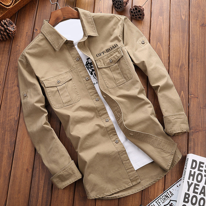 Herren Longline Canvas-Overshirt im Utility-Stil mit Brustpattentaschen Nord Taschen
