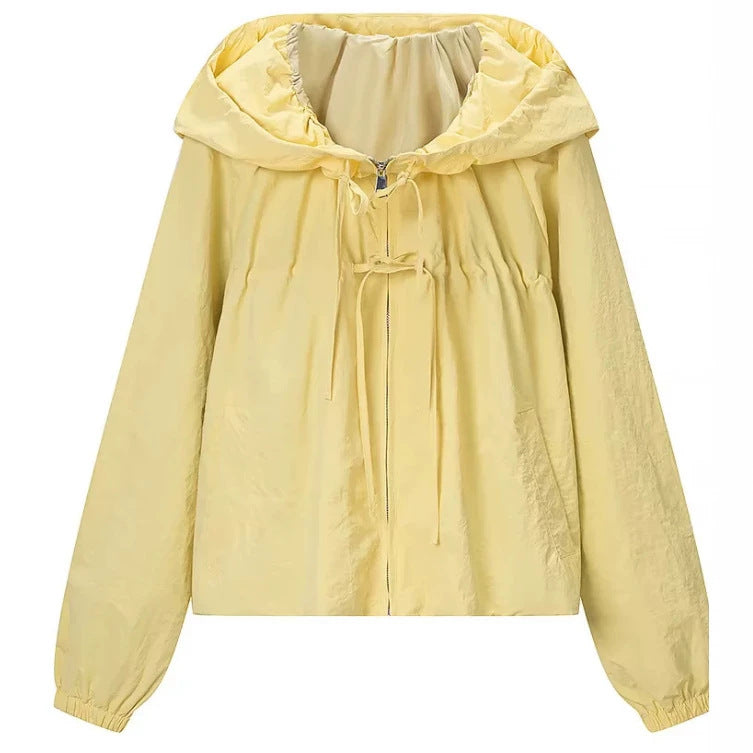 Damen Kurz geschnittene Wollmix-Jacke mit Stehkragen, Reißverschluss und Ballonärmeln Nord Taschen