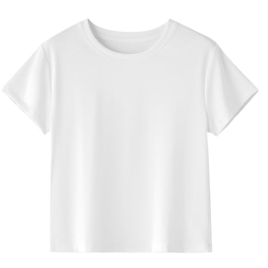 Damen Kurzgeschnittenes Boxy-T-Shirt aus weichem Baumwollstretch mit Rundhalsausschnitt Nord Taschen