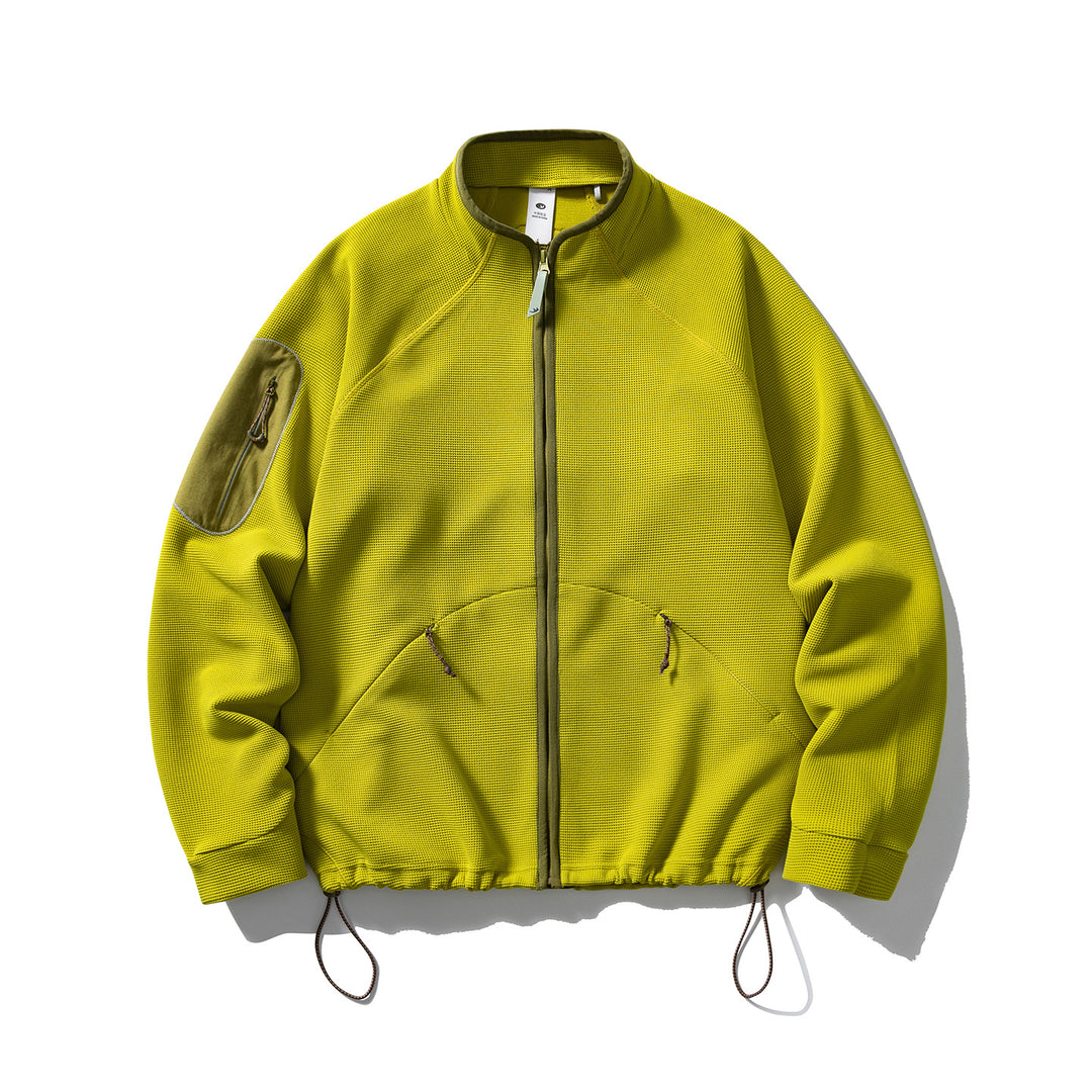 Unisex Struktur-Fleecejacke mit Reißverschluss, Ärmeltasche und Kordelzug Nord Taschen