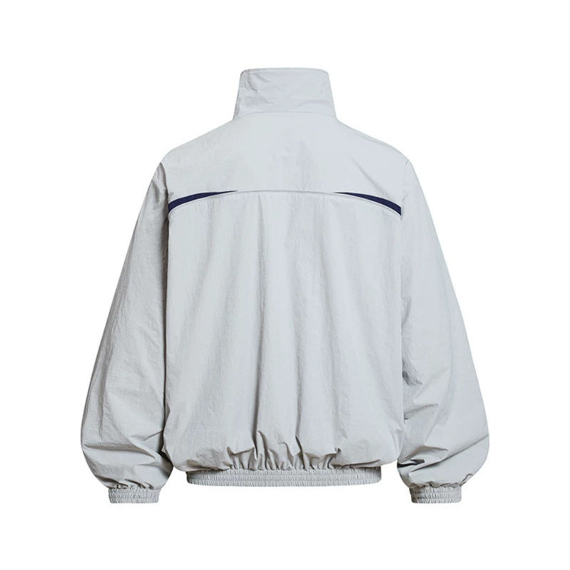 Herren Leichte Windbreakerjacke mit Stehkragen, elastischem Saum und Relaxed-Fit Nord Taschen