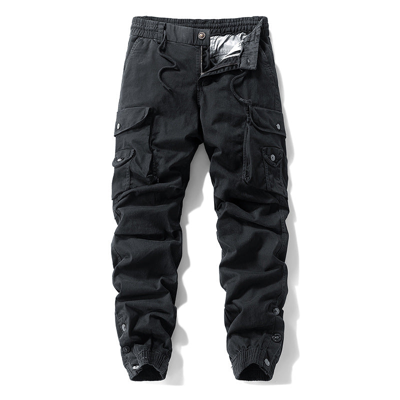 Herren Taktische Cargo-Joggerhose mit Tunnelzugbund und verstellbaren Druckknopf‑Taschen Nord Taschen