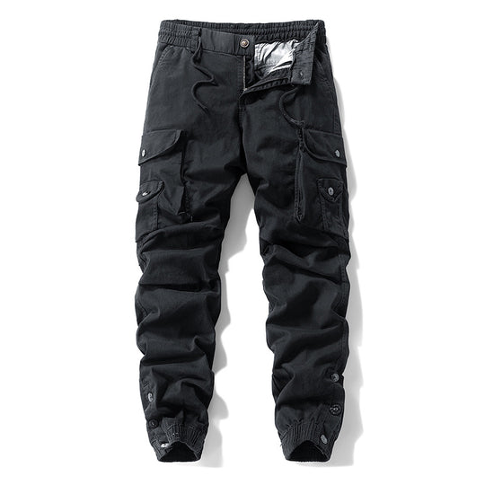 Herren Taktische Cargo-Joggerhose mit Tunnelzugbund und verstellbaren Druckknopf‑Taschen Nord Taschen