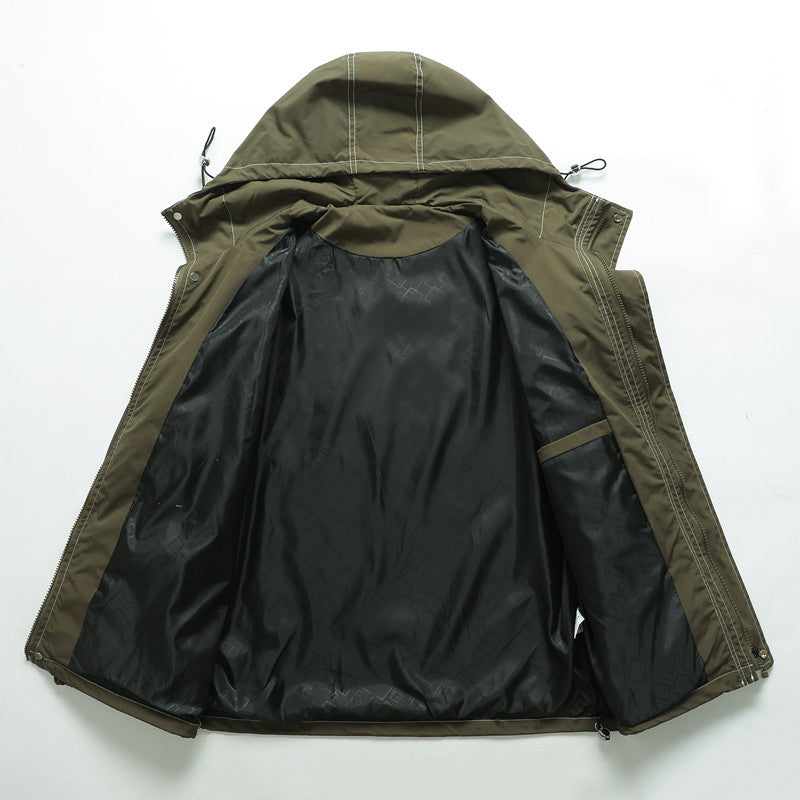 Herren Leichter urbaner Bomber mit Stehkragen, Reißverschluss-Ärmeltasche und Rippbündchen Nord Taschen