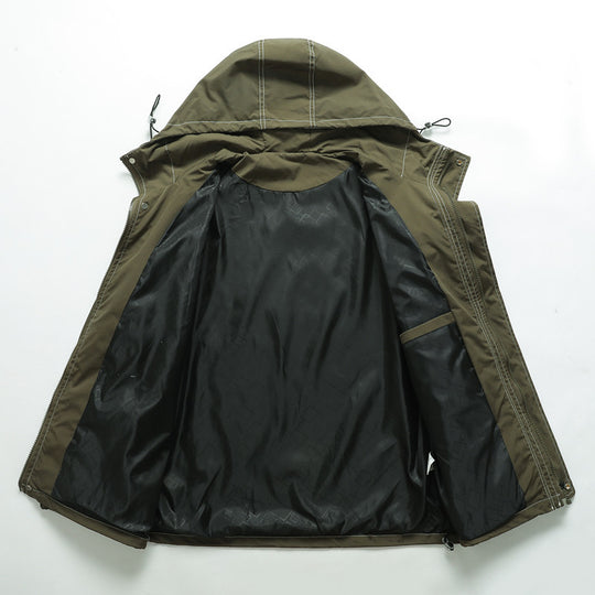 Herren Leichter urbaner Bomber mit Stehkragen, Reißverschluss-Ärmeltasche und Rippbündchen Nord Taschen