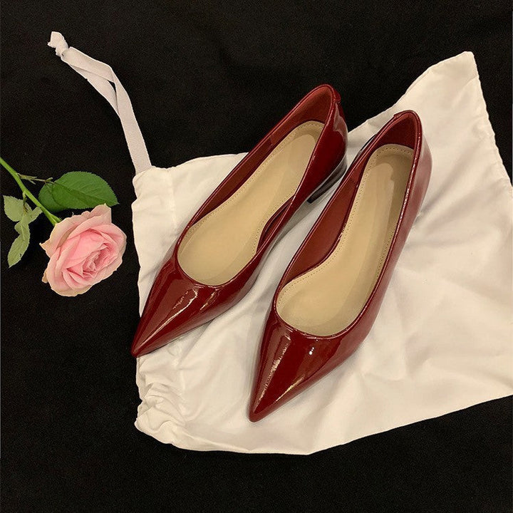Damen elegante spitze Ballerinas aus hochwertigem Leder