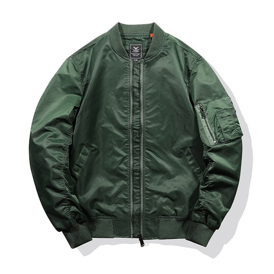 Herren leichter Nylon-Bomber mit kontrastierender Innenfütterung, Ärmeltasche und geripptem Bund Nord Taschen