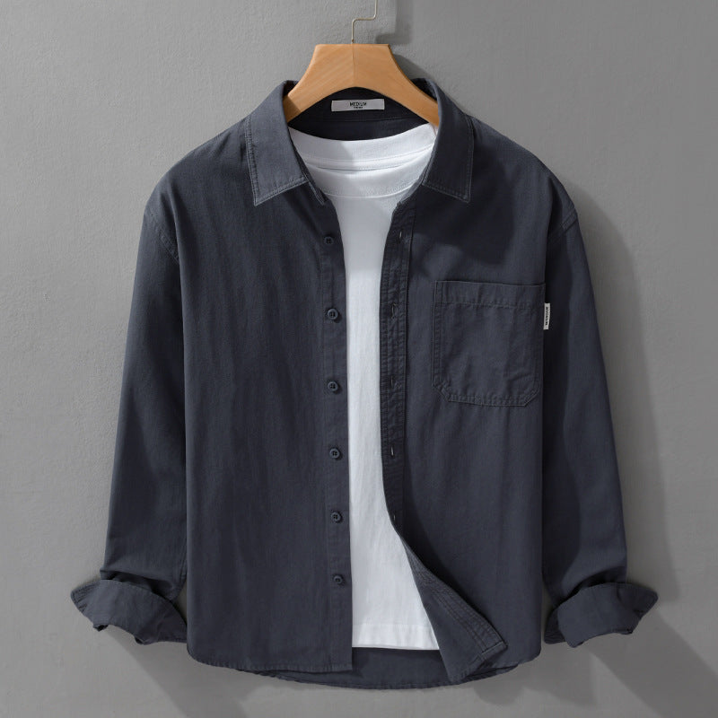 Herren Leichtes Baumwoll-Overshirt mit Brusttasche und Relaxed‑Fit Nord Taschen