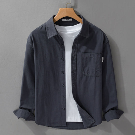 Herren Leichtes Baumwoll-Overshirt mit Brusttasche und Relaxed‑Fit Nord Taschen