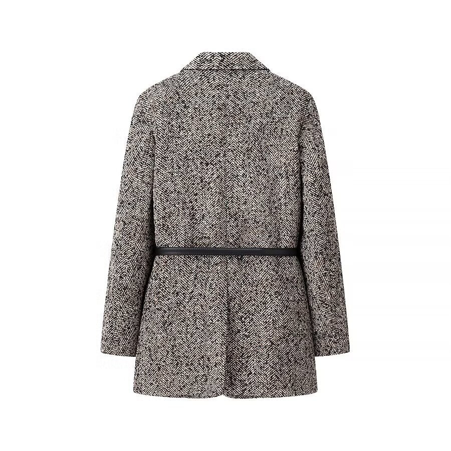 Damen Taillierter Bouclé‑Tweed‑Mantelblazer mit schmalem Taillengürtel Nord Taschen