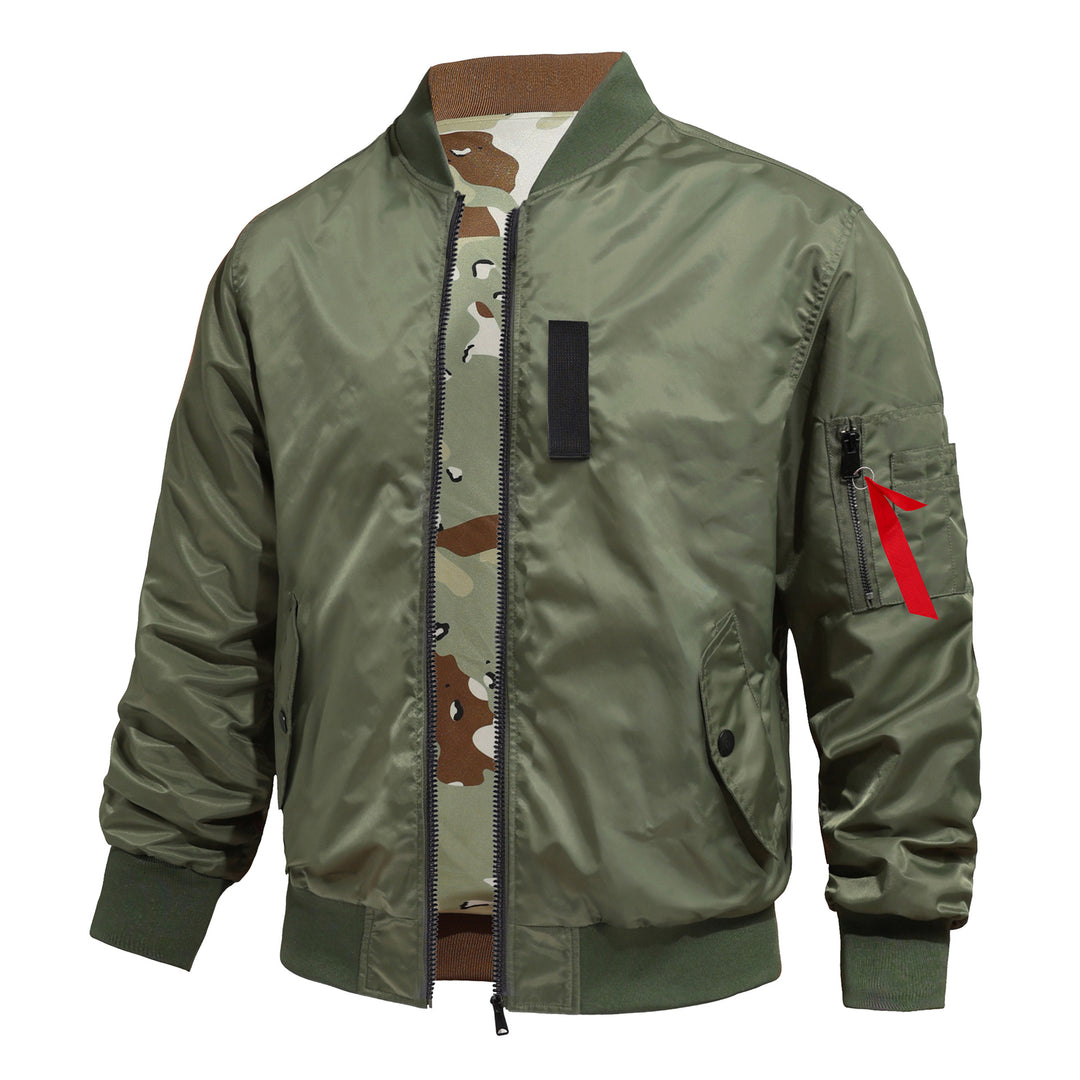 Men's  pilot-style MA-1 bomber jacket with camo inner tape and sleeve zip utility pocket Nord Taschen