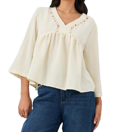 Damen Lockere Bluse mit eingearbeiteten Details Nord Taschen