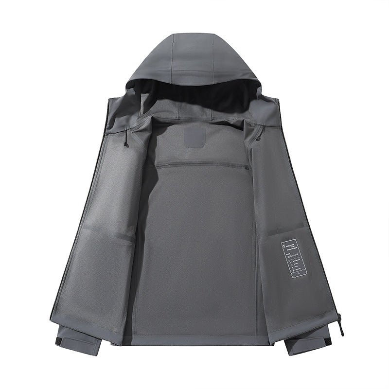 Herren Wasserabweisende Softshell-Outdoorjacke mit Kapuze, verschweißten Nähten & minimalistischer Reißverschluss Nord Taschen