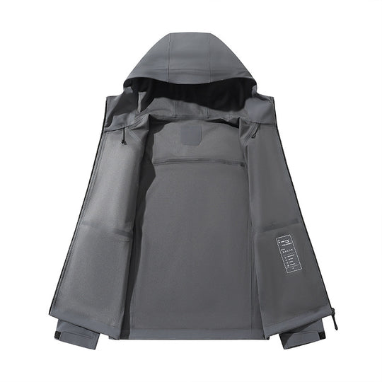 Herren Wasserabweisende Softshell-Outdoorjacke mit Kapuze, verschweißten Nähten & minimalistischer Reißverschluss Nord Taschen