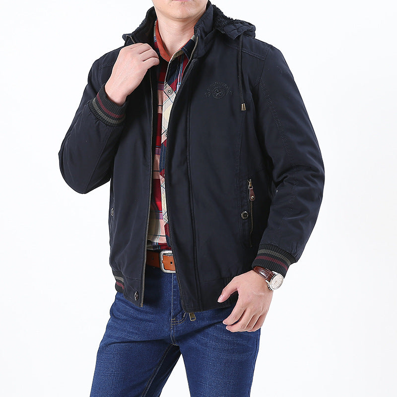 Herren Leichtgewichtige Utility-Bomberjacke mit Teddyfutter und Kapuze Nord Taschen