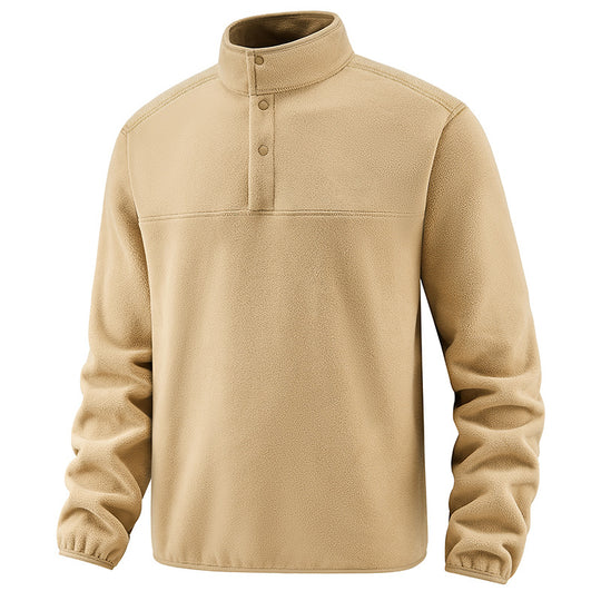 Herren Fleece-Pullover mit Stehkragen und Druckknopf-Leiste für wärmende Zwischenschicht Nord Taschen