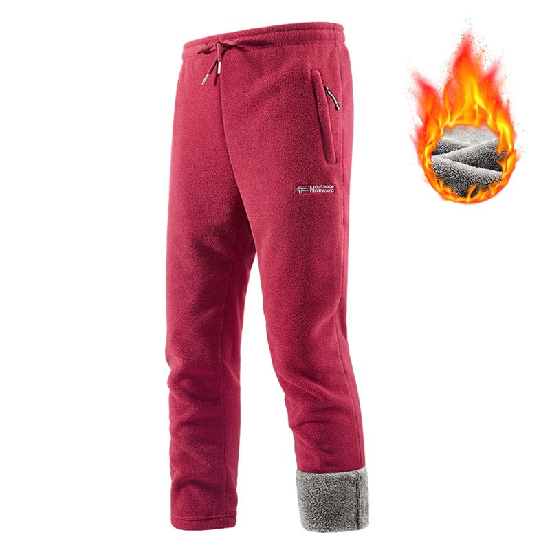 Herren Thermo-Fleece-Jogginghose mit Sherpa‑Bündchen, Kordelzug & Reißverschlusstaschen Nord Taschen