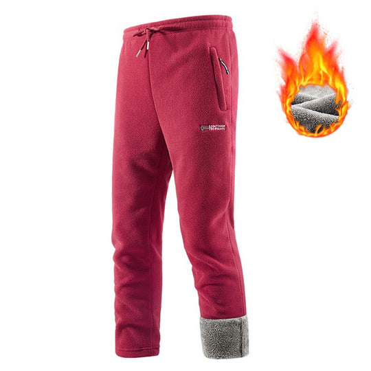 Herren Thermo-Fleece-Jogginghose mit Sherpa‑Bündchen, Kordelzug & Reißverschlusstaschen Nord Taschen