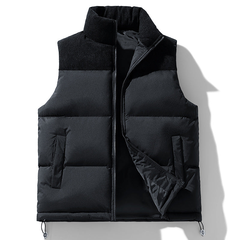 Herren Gepolsterte Steppweste mit Cordkragen, Thermoisolierung und Kordelzugsaum Nord Taschen