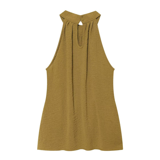 Damen Stufige Wide‑Leg Jersey‑Hose mit hoher Bundpassform und Volantdetails Nord Taschen