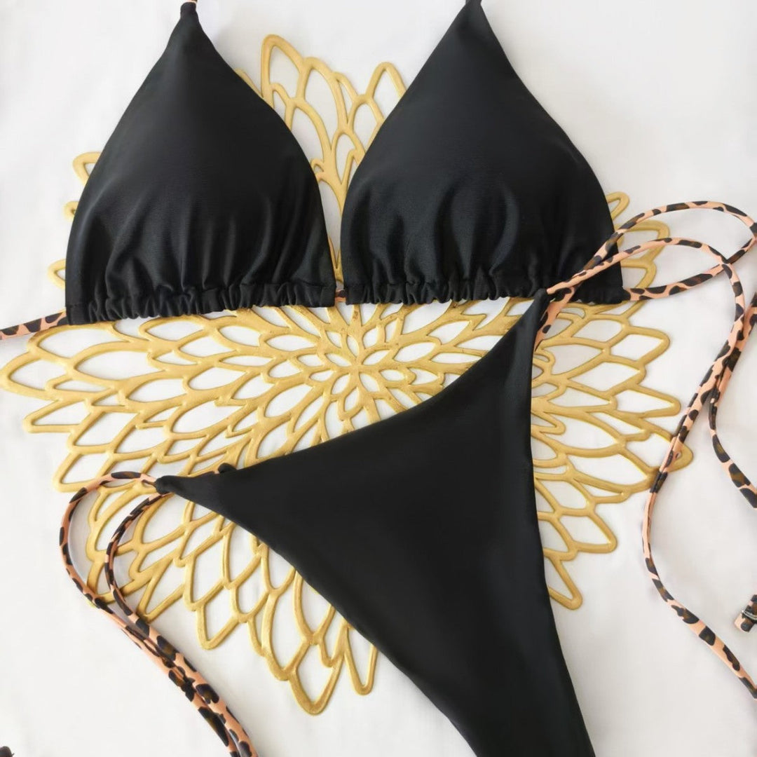 Damen Triangel-Bikini-Set mit verstellbaren Trägern und modischem Leoprint Nord Taschen