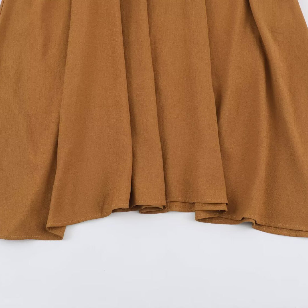 Damen Plissiertes Midikleid mit V-Ausschnitt und taillierter Silhouette Nord Taschen