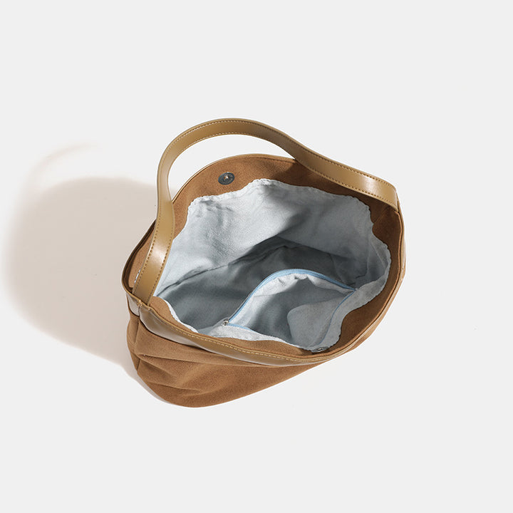 Damen Hobo Tasche aus hochwertigem Wildleder mit elegantem Lederbesatz Nord Taschen