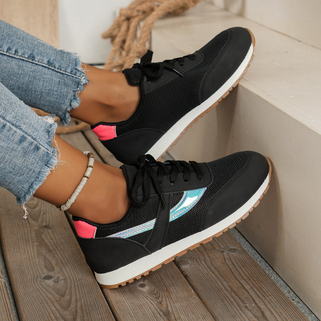 Damen  leichte Retro-Lauf-Sneaker mit verstärkter Zehenkappe, atmungsaktivem Mesh-Obermaterial und profilierter Gummilaufsohle Nord Taschen