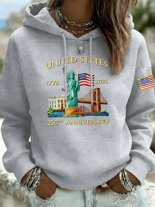Damen Kreativer Kapuzenpullover mit einzigartigem Statuesque-Motiv Nord Taschen