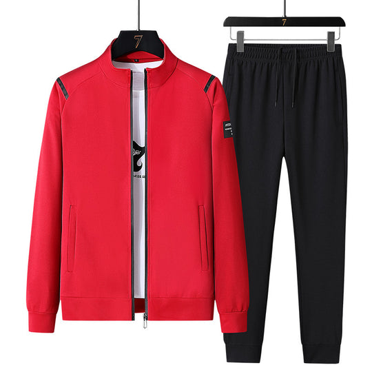 Herren Sportlicher Trainingsanzug-Set mit Reißverschlussjacke, Rundhalsausschnitt-Sweatshirt und Slim-Fit Jogginghose Nord Taschen