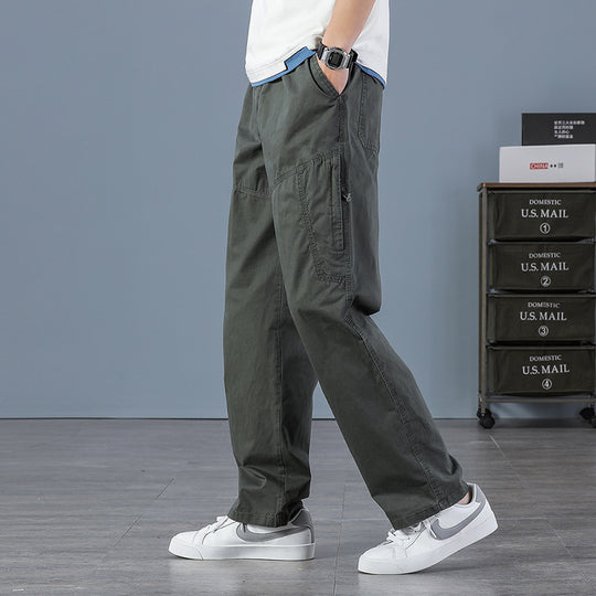 Herren Weite Utility-Cargohose mit geradem Bein, Mehrfachtaschen & lockerer Passform Nord Taschen