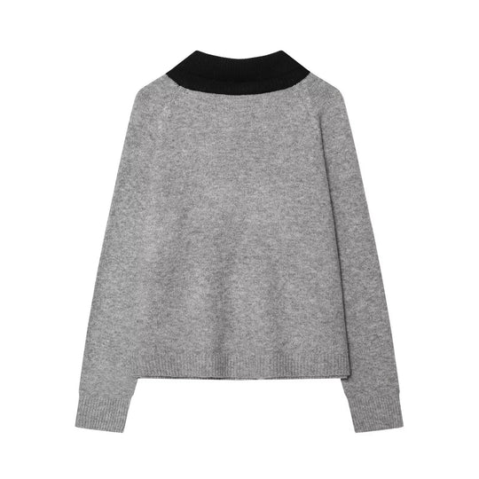 Damen Strickcardigan mit übergroßem Kragen und Schleifen‑Taschen Nord Taschen