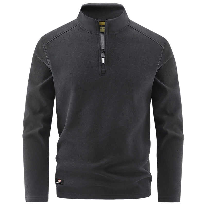 Herren Thermo‑Fleecepullover mit kurzem Reißverschluss und Stehkragen Nord Taschen